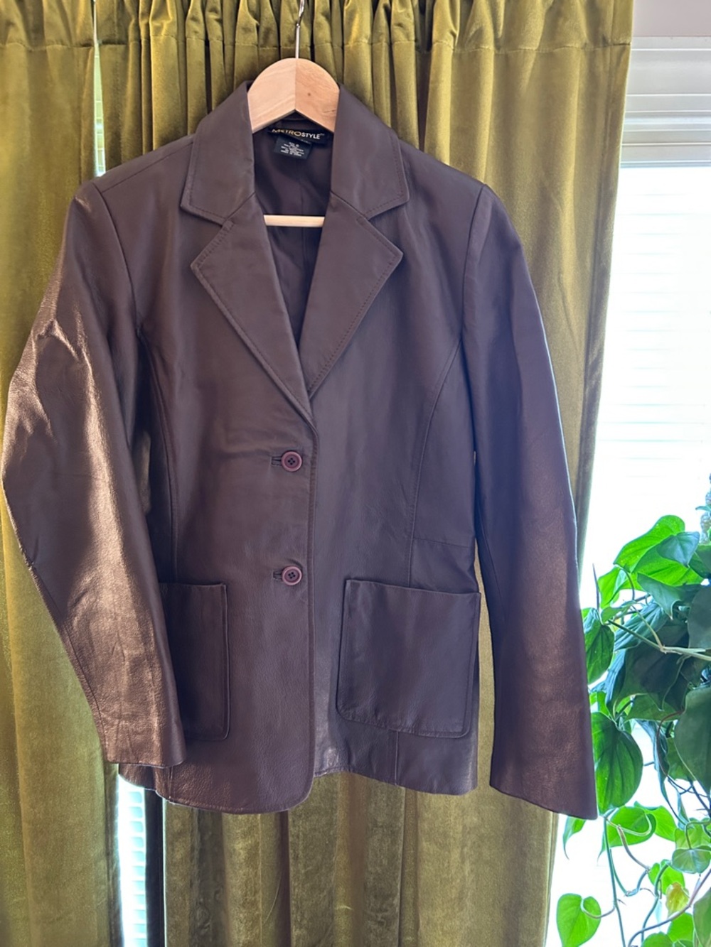 Women’s Y2K Metrostyle Dark Brown Leather Blazer Jacket